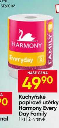 HARMONY Kuchyňské papírové utěrky Every Day Family 1 ks 2-vrstvé 