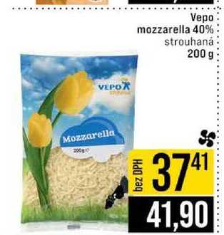 Vepo mozzarella 40% strouhaná 200 g