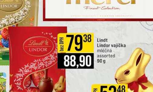 Lindt Lindor vajíčka mléčná assorted 90 g