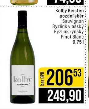 Kolby Reisten pozdní sběr Sauvignon Ryzlink vlašský Ryzlink rýnský Pinot Blanc 0,75l