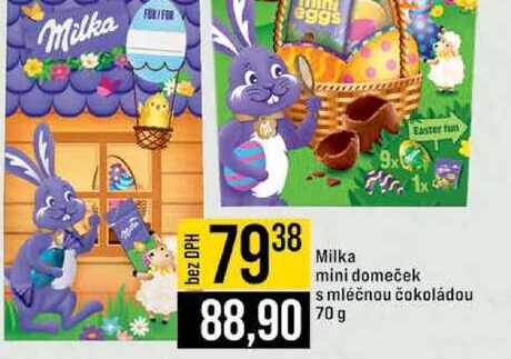 Milka mini domeček s mléčnou čokoládou 70 g 
