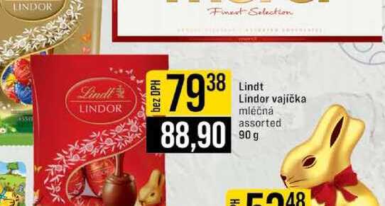 Lindor vajíčka mléčná assorted 90 g  