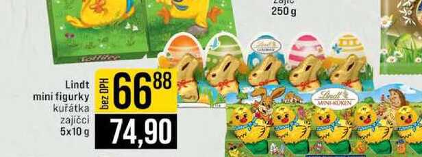 Lindt mini figurky kuřátka zajíčci 5x10 g 