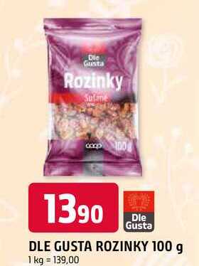 DLE GUSTA ROZINKY 100 g