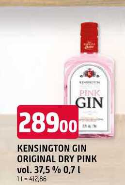 KENSINGTON GIN ORIGINAL DRY PINK vol. 37,5% 0,7L 