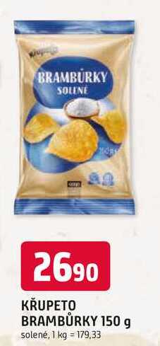 KŘUPETO BRAMBŮRKY 150 g solené
