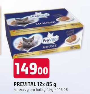 PREVITAL 12x 85 g konzervy pro kočky