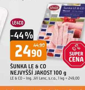 LE & CO ŠUNKA NEJVYŠŠÍ JAKOSTI 100 g 