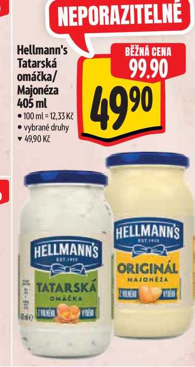   Hellmann's Tatarská omáčka/ Majonéza 405 ml 