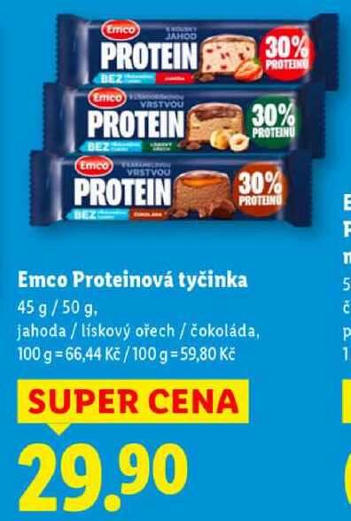 Emco Proteinová tyčinka, 45 g/50 g
