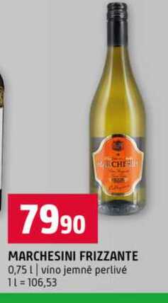 MARCHESINI FRIZZANTE 0,75 vino jemné perlivé  