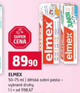 ELMEX 50-75 ml dětská zubní pasta vybrané druhy