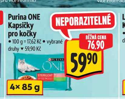   Purina ONE Kapsičky pro kočky 4x85 g