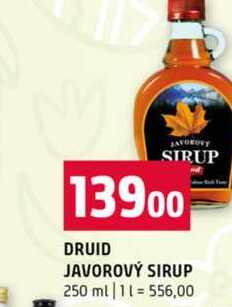 DRUID JAVOROVÝ SIRUP 250 ml 