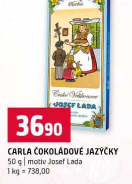 CARLA ČOKOLÁDOVÉ JAZÝČKY 50 g motiv Josef Lada