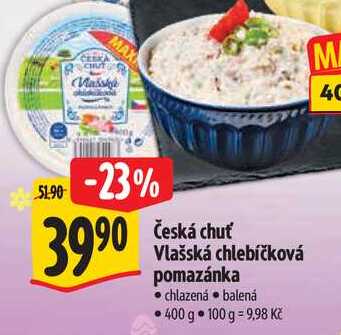 Česká chuť Vlašská chlebíčková pomazánka, 400 g