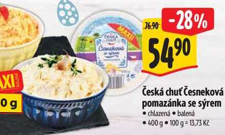 Česneková pomazánka se sýrem, 400 g