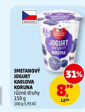 SMETANOVÝ JOGURT KARLOVA KORUNA, 150 g 
