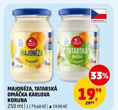 TATARSKÁ OMÁČKA KARLOVA KORUNA, 250 ml 