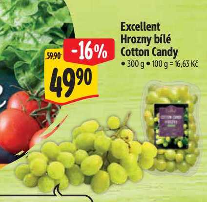 Excellent Hrozny bílé Cotton Candy, 300 g 