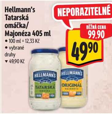 Hellmann's Tatarská omáčka/Majonéza, 405 ml 