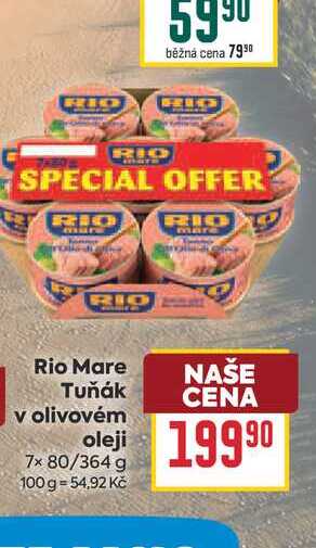 Rio Mare Tuňák v olivovém oleji 7x 80/364 g 