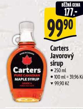 Carters Javorový sirup, 250 ml 