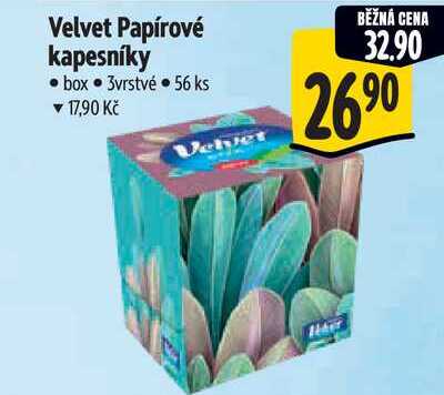 Velvet Papírové kapesníky, 56 ks