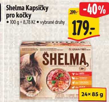 Shelma Kapsičky pro kočky, 24x 85 g