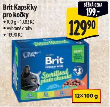 Brit Kapsičky pro kočky, 12x 100 g