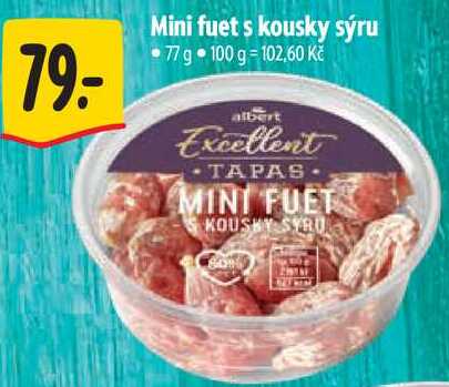 Mini fuet s kousky sýru, 77 g