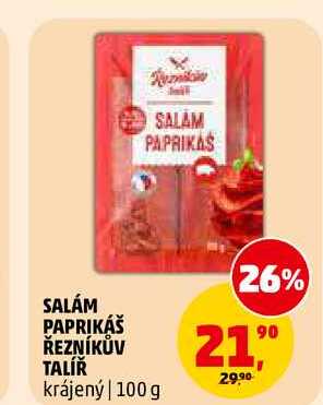 SALÁM PAPRIKÁŠ ŘEZNÍKŮV TALÍŘ, 100 g