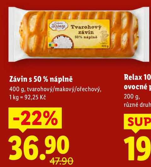 Závin s 50 % náplně, 400 g