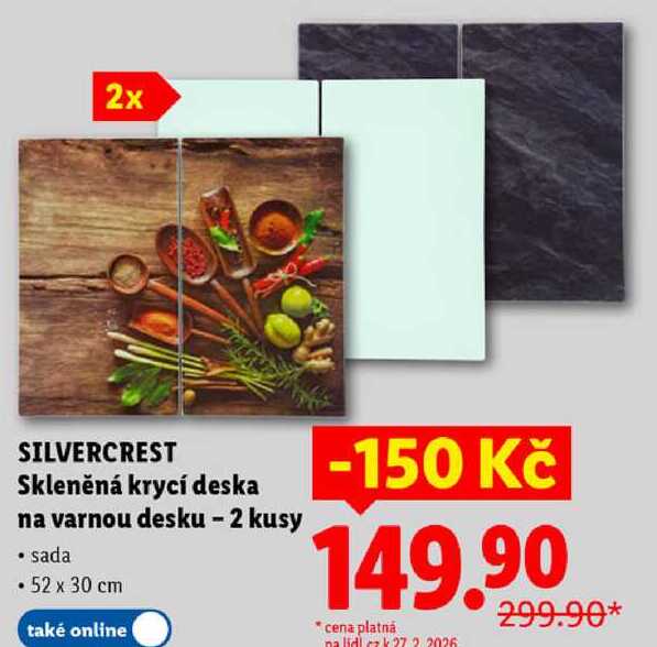 Skleněná krycí deska na varnou desku - 2 kusy