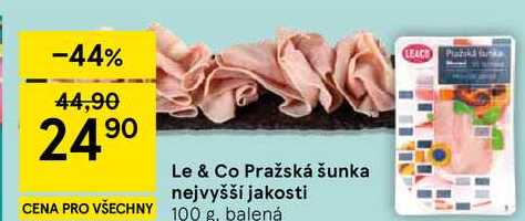 Le & Co Pražská šunka nejvyšší jakosti, 100 g