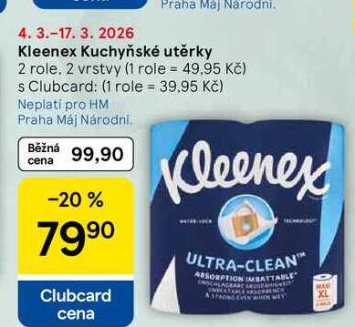 Kleenex Kuchyňské utěrky, 2 role. 2 vrstvy 