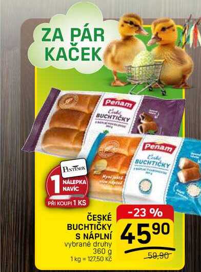 ČESKÉ BUCHTIČKY S NÁPLNÍ vybrané druhy 360 g 