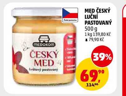 MED ČESKÝ LUČNÍ PASTOVANÝ, 500 g