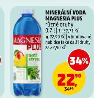 MINERÁLNÍ VODA MAGNESIA PLUS, 0,7 l