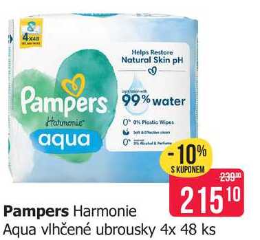 Pampers Harmonie Aqua vlhčené ubrousky 4x 48 ks 