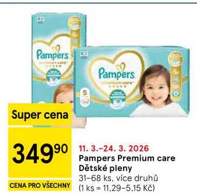 Pampers Premium care Dětské pleny, 31-68 ks, více druhů 