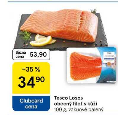 Tesco Losos obecný filet s kůží, 100 g 