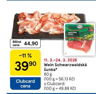 Wein Schwarzwaldská šunka, 80 g 