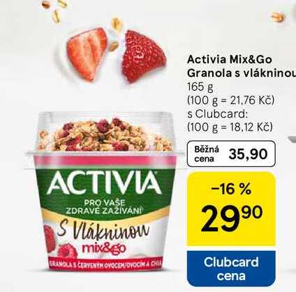Activia Mix&Go Granola s vlákninou, 165 g