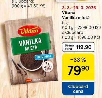 Vitana Vanilka mletá, 5g  