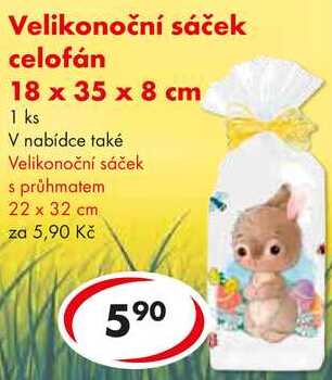Velikonoční sáček celofán 18 x 35 x 8 cm 