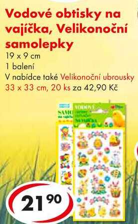 Vodové obtisky na vajíčka, Velikonoční samolepky