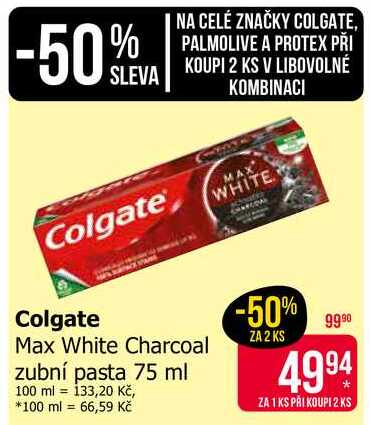 Colgate Max White Charcoal zubní pasta 75 ml 