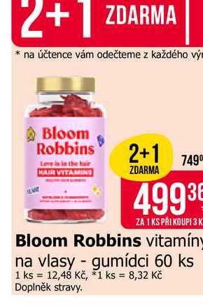 Bloom Robbins vitamíny na vlasy gumídci 60 ks