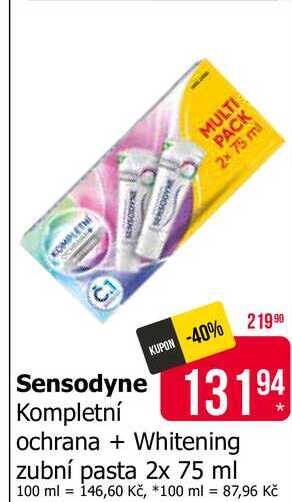 Sensodyne Whitening zubní pasta 2x 75 ml